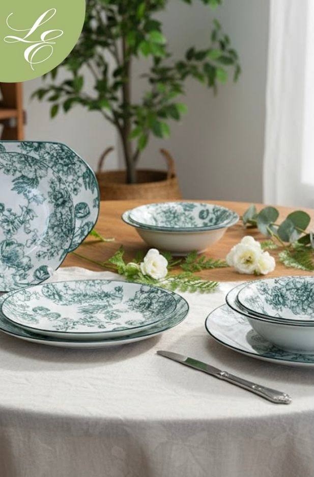 Столовий сервіз Limited Edition BLOSSOM GREEN 24 предмети (YF7024GR)