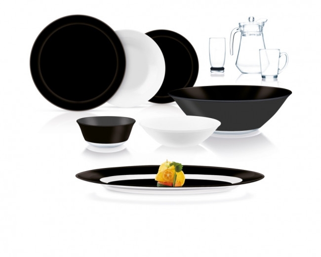 Столовий сервіз Simply Black&White 46 предметів Luminarc Q4817