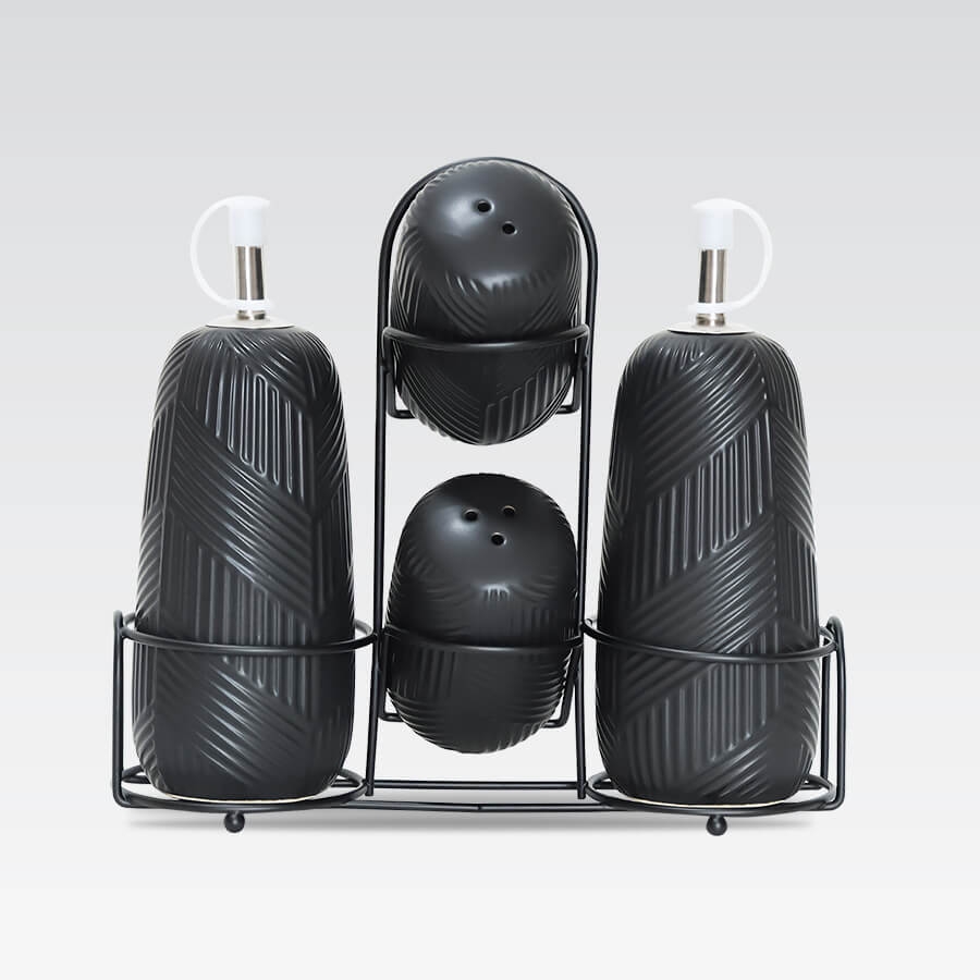 Замовити Набор для специй 5-ти предмений Geometry Black Maestro MR-20003-04S в інтернет магазині luminarc.in.ua за вигідною ціною дешево, оптом і роздріб.