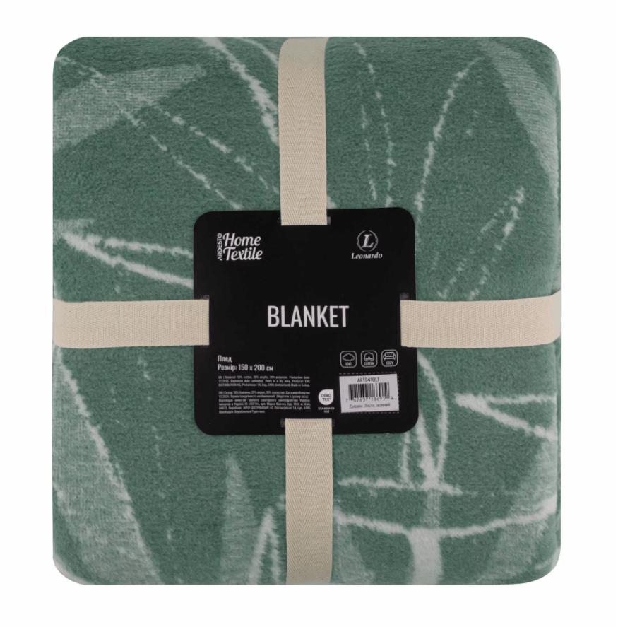 Замовити Плед 150х200 см Ardesto Leonardo, зеленый ART0410LT в інтернет магазині luminarc.in.ua за вигідною ціною дешево, оптом і роздріб.