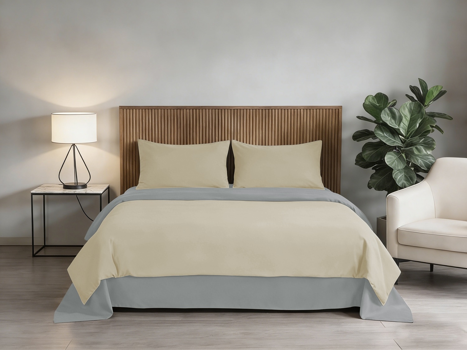 Замовити Комплект постільної білизни Soho Сімейний 150х200 см Beige/Light gray в інтернет магазині luminarc.in.ua за вигідною ціною дешево, оптом і роздріб.