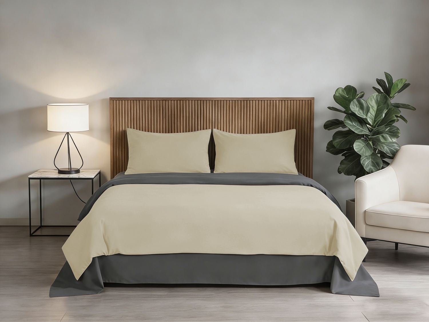 Замовити Комплект постільної білизни Soho Двоспальний 180х220 см  Beige/Dark gray в інтернет магазині luminarc.in.ua за вигідною ціною дешево, оптом і роздріб.