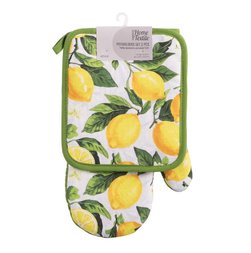 Замовити Набор прихваток ARDESTO Sicilian Lemons 2 шт Green ART14LM в інтернет магазині luminarc.in.ua за вигідною ціною дешево, оптом і роздріб.