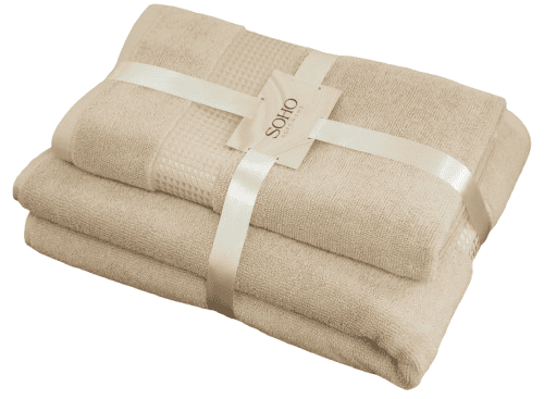Замовити Набір рушників Soho 50х90+70х140 см Elove Beige  в інтернет магазині luminarc.in.ua за вигідною ціною дешево, оптом і роздріб.