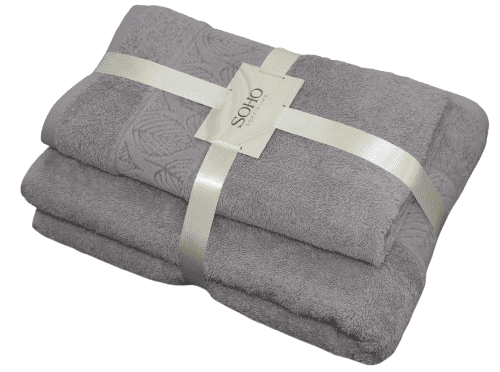 Замовити Набір рушників Soho 50х90+70х140 см Elbe Beige-Gray  в інтернет магазині luminarc.in.ua за вигідною ціною дешево, оптом і роздріб.