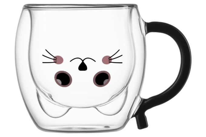 Набір чашок з подвійними стінками Ardesto Animals 250 мл 2 шт AR2625BAR