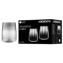 Набір склянок низьких 460 мл 2 шт Ardesto Black Mars Mira AR2640GRG