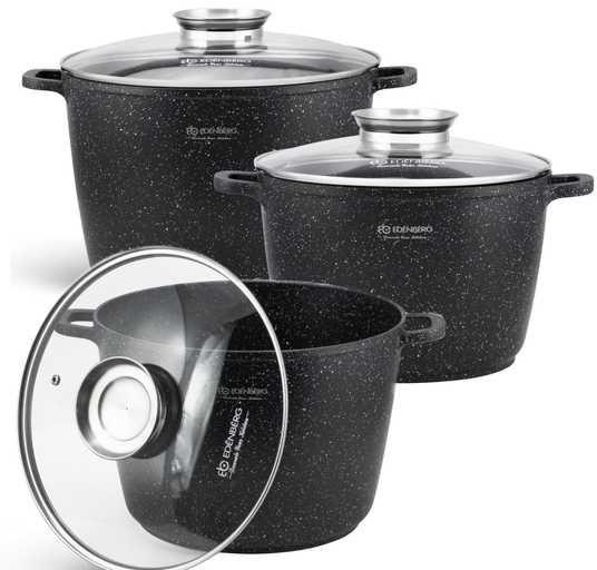 Набір каструль з литого алюмінію 6 предметів (6.2/10/13 л) Edenberg EB-8189