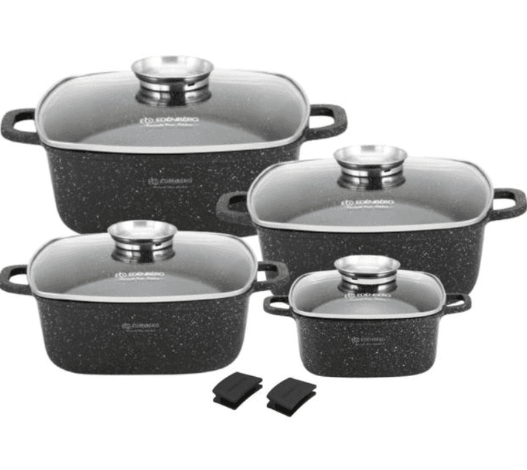 Набір посуду з антипригарним мармуровим покриттям 8 пр. Edenberg EB-8194