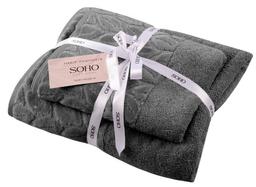 Набір рушників Soho 50х90+70х140 см Leaves Dark Gray 50*90+70*140 Leaves Dark Gr