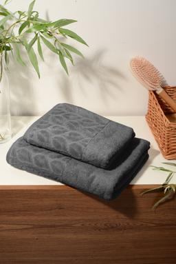 Набір рушників Soho 50х90+70х140 см Leaves Dark Gray 50*90+70*140 Leaves Dark Gr