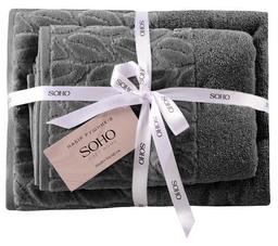Набір рушників Soho 50х90+70х140 см Leaves Dark Gray 50*90+70*140 Leaves Dark Gr