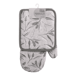 Набір прихваток ARDESTO Grey Leaves, 2 шт., сірий ART14GL