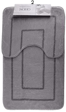 Набір килимків для ванної та туалету Soho 50х40 см, 50х80 см Gray tex mat 50*40, 50*80 см Gray