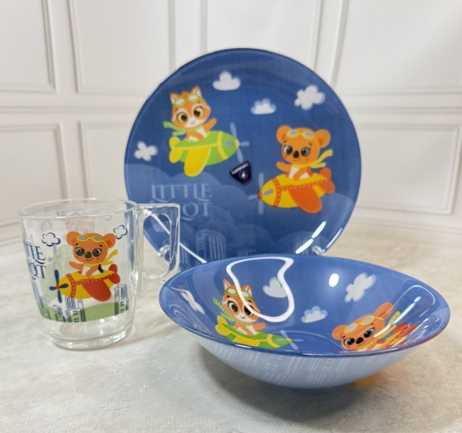 Дитячий набір посуду Little pilot 3 предмети Luminarc X3060