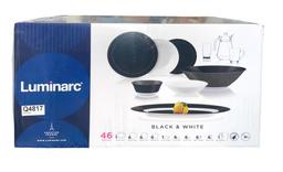 Столовий сервіз Simply Black&White 46 предметів Luminarc Q4817