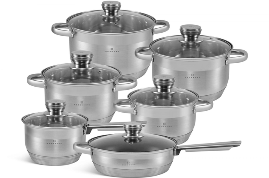 Замовити Набор кастрюль с сотейником 12 предметов Edenberg EB-2001 в інтернет магазині luminarc.in.ua за вигідною ціною дешево, оптом і роздріб.