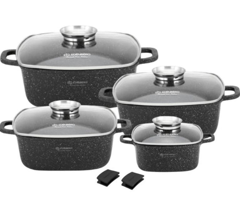 Замовити Набор посуды с антипригарным мраморным покрытием 8 пр. Edenberg EB-8194 в інтернет магазині luminarc.in.ua за вигідною ціною дешево, оптом і роздріб.