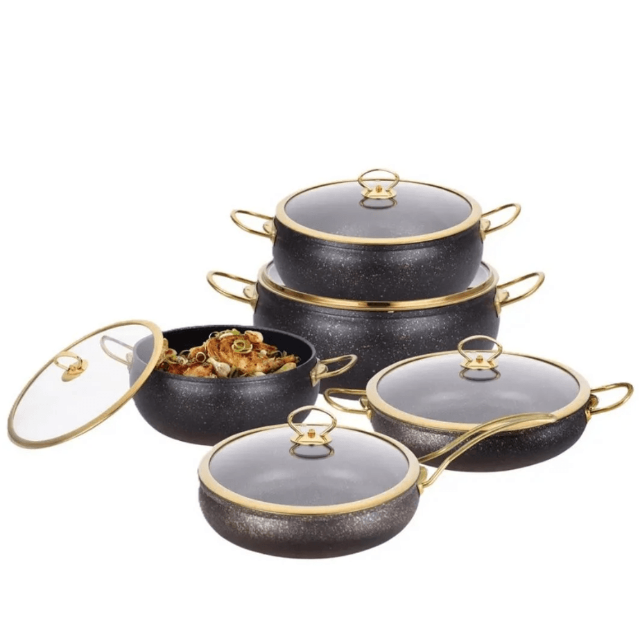 Замовити Набор посуды с антипригарным покрытием 10 пр. Edenberg EB-12932 в інтернет магазині luminarc.in.ua за вигідною ціною дешево, оптом і роздріб.