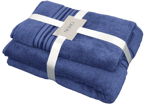 Набір рушників Soho 50х90+70х140 см Sophia Dark Blue 50*90+70*140см Sophia Dark Blue